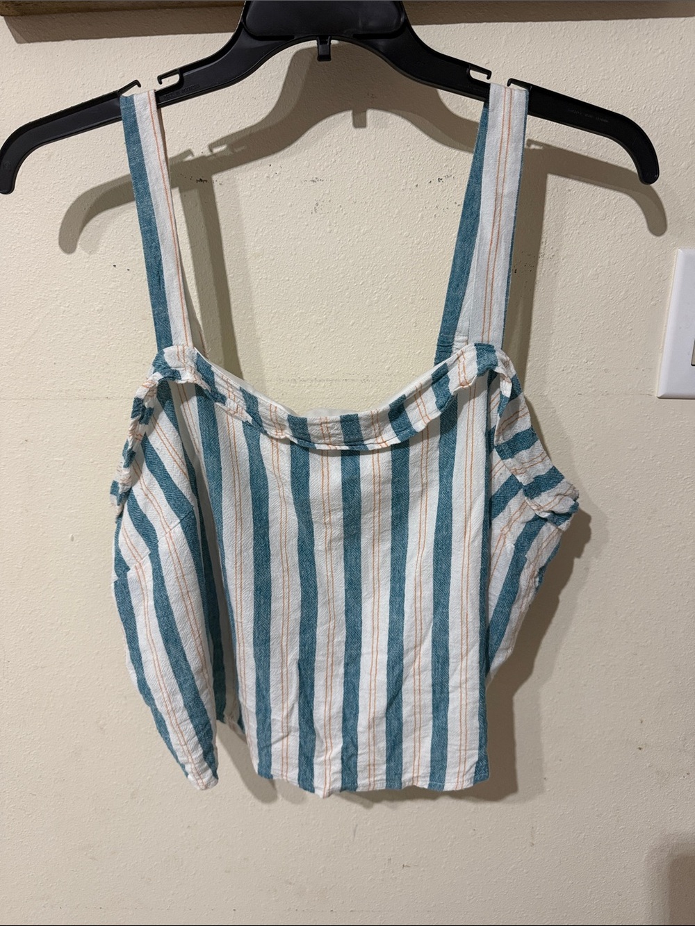 torrid Teal, White & Tan Striped Tank